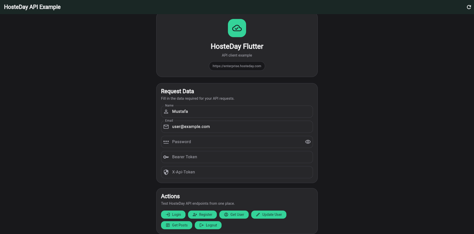 hosteday_flutter: حزمة Flutter لتبسيط التكامل مع HosteDay APIs